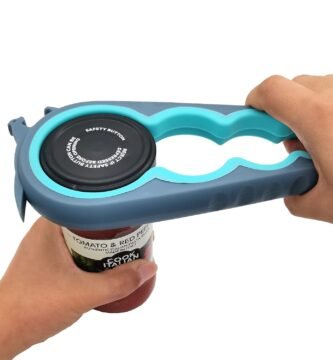 Otstar Jar Opener Bottle Opener and Can Opener for Weak hands, Seniors with Arthritis and Anyone with Low Strength, Mutil Jar Opener Get Lids Off Easily (Blue and Grey)