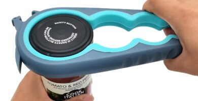 Otstar Jar Opener Bottle Opener and Can Opener for Weak hands, Seniors with Arthritis and Anyone with Low Strength, Mutil Jar Opener Get Lids Off Easily (Blue and Grey)