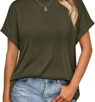 AUTOMET Womens Tops Oversized Business Casual Shirts Loose Fit Short Sleeve Tshirts Summer Clothes Fashion Trendy Outfit