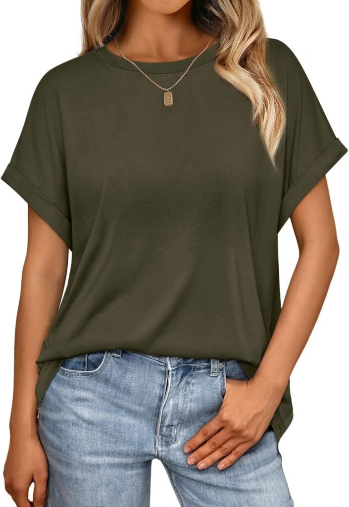 AUTOMET Womens Tops Oversized Business Casual Shirts Loose Fit Short Sleeve Tshirts Summer Clothes Fashion Trendy Outfit