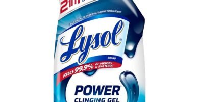 Lysol Power Toilet Bowl Cleaner Gel, For Cleaning and Disinfecting, Stain Removal, 24oz