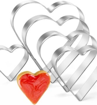 Heart Cookie Cutter Set, Gtmkina 5 Pieces Stainless Steel Small Biscuit Cutters Heart Shaped Mold for Kids Holiday Birthday Party