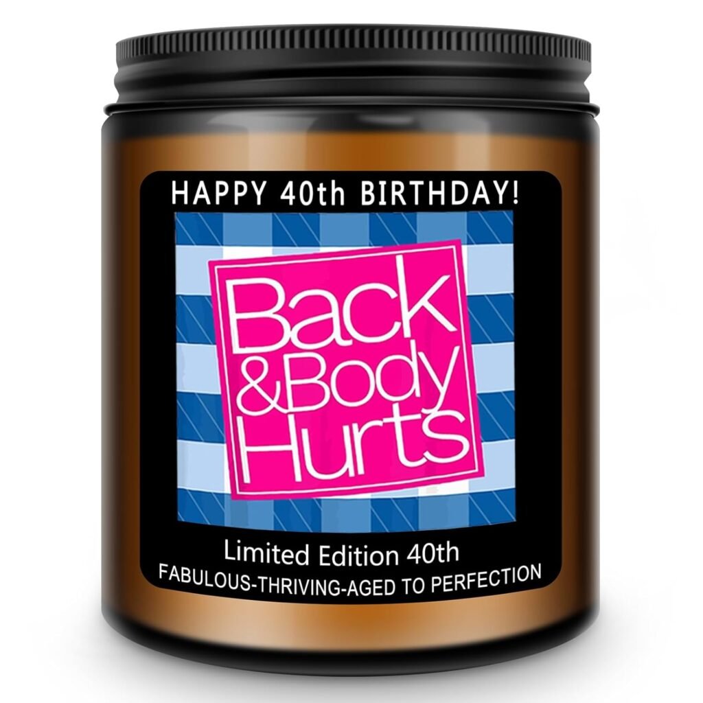Homsolver 40th Birthday Gifts Women Men,Happy 40th Birthday Decorations Candle Gifts For Women Men,Funny 40 Years Old Birthday Gifts Ideas-Handmade Lavender Candle