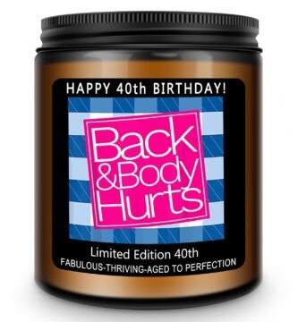 Homsolver 40th Birthday Gifts Women Men，Happy 40th Birthday Decorations Candle Gifts For Women Men，Funny 40 Years Old Birthday Gifts Ideas-Handmade Lavender Candle