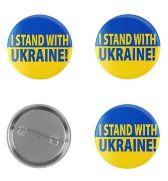 I Stand With Ukraine Pin - 3 Pack | 1 in I Stand With Ukraine Button | I Stand With Ukrainian Pin Lapel |1" Ukraine Trident Pin Button…