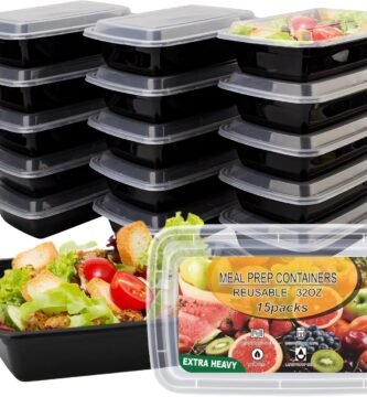 15 Pack- Meal Prep Containers 32oz, Plastic Food Prep Containers Reusable, Leakproof To Go Food Containers with Lids, BPA-Free, Microwave/Dishwasher/Freezer Safe
