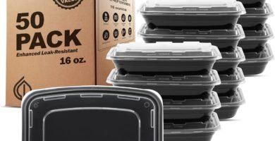 Freshware Meal Prep Containers [50 Pack] 1 Compartment Food Storage Containers with Lids, Bento Box, BPA Free, Stackable, Microwave/Dishwasher/Freezer Safe (16 oz)