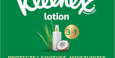 Kleenex Soothing Lotion Facial Tissues with Coconut Oil, Aloe & Vitamin E, 1 Cube Box, 60 Tissues per Box, 3-Ply (60 Total Tissues)