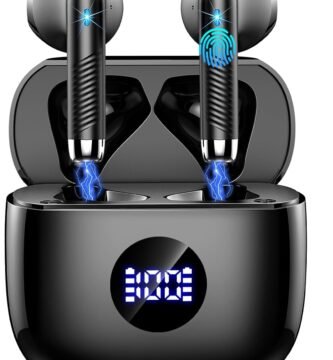 Wireless Earbuds, Bluetooth 5.4 Headphones HiFi Stereo, in Ear Earphones with 4 ENC Noise Cancelling Mics, 40H Playback Ear Buds with Mini Case, IP7 Waterproof Headset with LED Display, USB C Charging