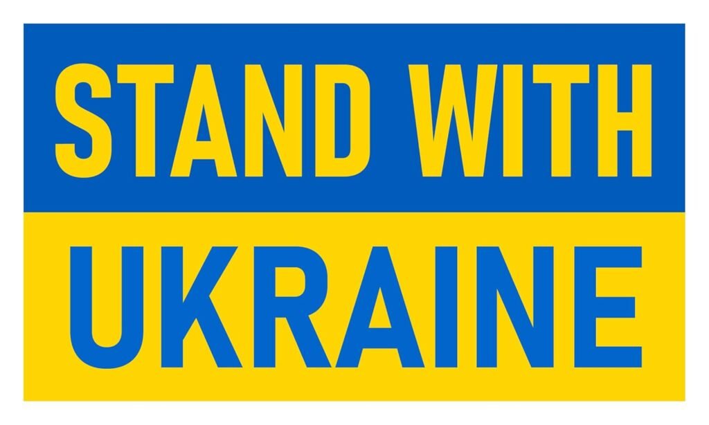 Stand With Ukraine Bumper Sticker Large 4x7 Featuring the Ukraine Flag Support Ukraine!