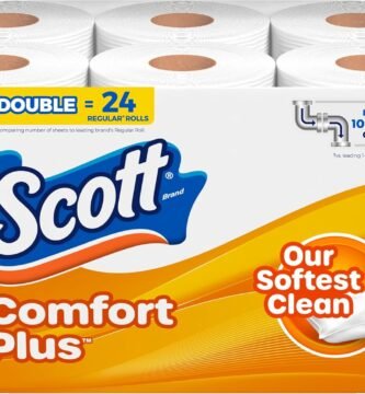 Scott ComfortPlus Toilet Paper, 12 Double Rolls, 231 Sheets per Roll, Septic-Safe, 1-Ply Toilet Tissue