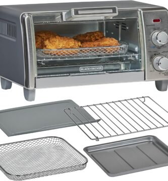 BLACK+DECKER 4-Slice Crisp 'N Bake Air Fry Toaster Oven,TO1787SS-RFP, 4-Slice, 5 Cooking Functions, 30 Minute Timer, Stainless Steel