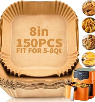 150pcs Air Fryer Liners, 8.7" Square Parchment Disposable Paper Liner for Air Fryer, Baking, Roasting and Microwave, Non-Stick liner Accessories