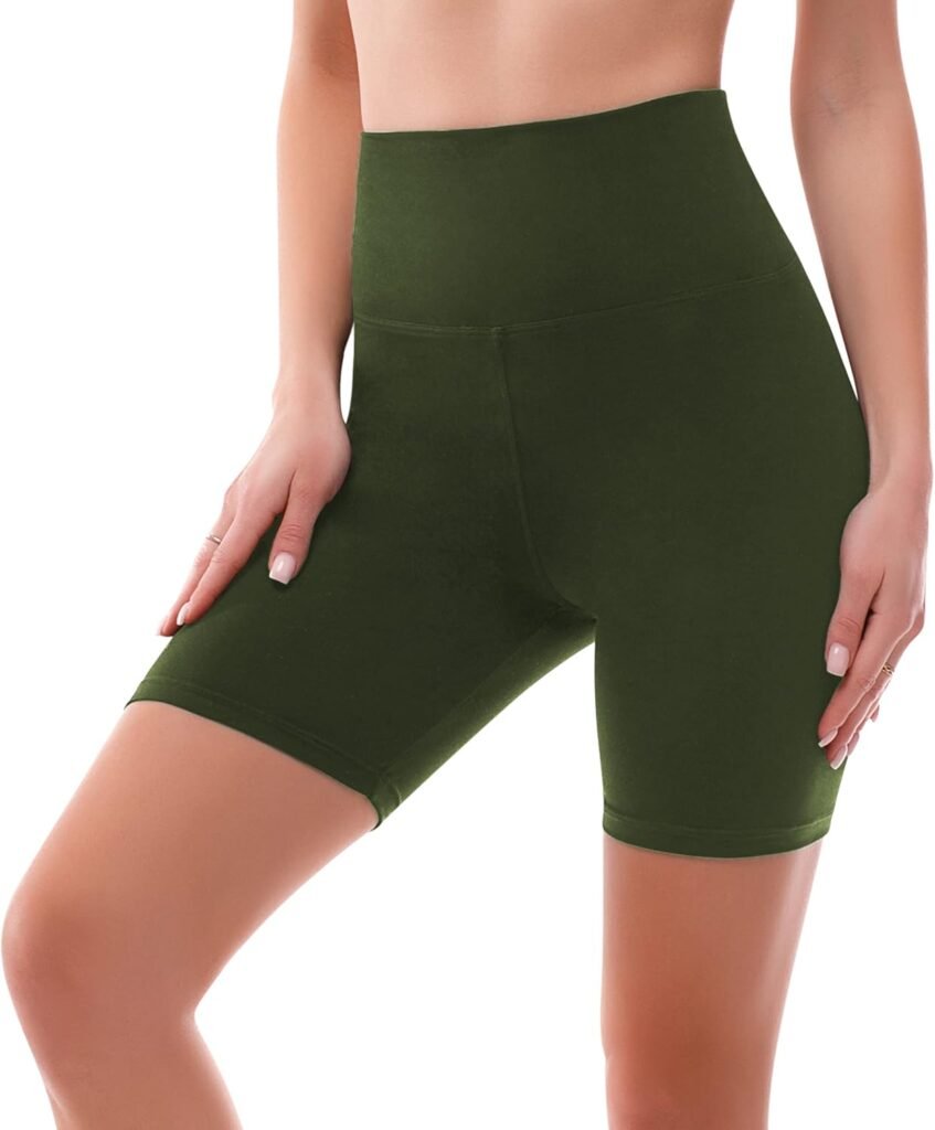 SINOPHANT High Waisted Women Biker Shorts - 6” Buttery Soft Elastic Tummy Control Shorts for Gym, Yoga, Workout