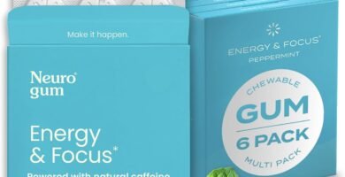 NeuroGum Energy Caffeine Gum (54 Pieces) - Sugar Free with L-theanine + Caffeine + Vitamin B12 & B6 - Nootropic Energy & Focus Supplement for Women & Men - Peppermint Flavor (Packaging May Vary)