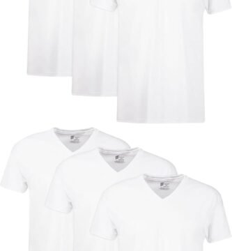 Hanes Mens Cotton, Moisture-wicking V-neck Tee Undershirts, Multiple Packs And Colors