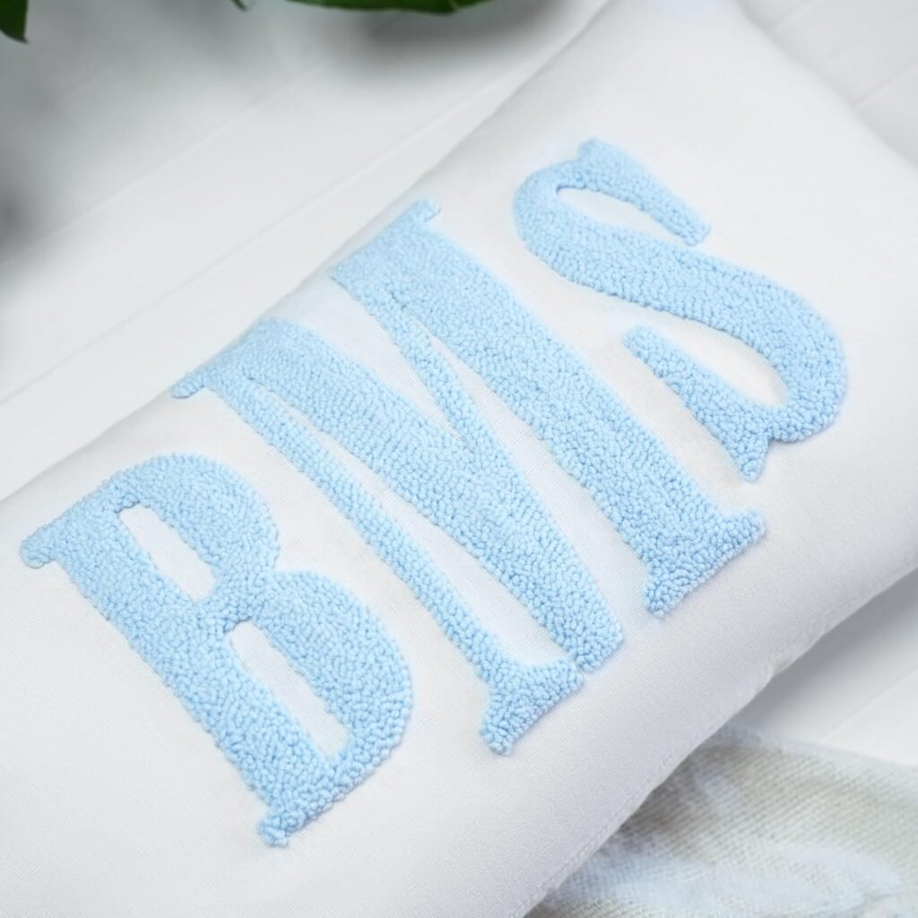 Monogram Custom Punch Needle Pillow, Embroidery Gift for Couple, Initial Wedding Monogram, New Home Housewarming Gift, Home Decorations Gift