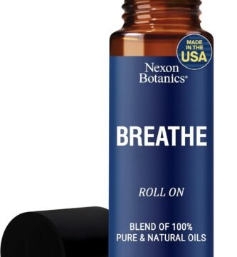 Breathe Essential Oil Roll-On Blend 10 ml - Pure Eucalyptus, Peppermint & Rosemary Oils Roller for Clear Breathing & Respiratory Support - Nexon Botanics