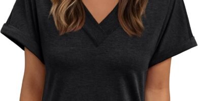 AUTOMET Womens Tops Short Sleeve T Shirt Summer V Neck Casual Top 2025 Spring Cute Basic Trendy Outfits Fashion