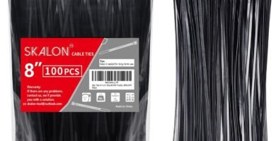 Zip Ties 8 inch (100 Pack), 40lbs Tensile Strength, Black Cable Ties, Wire Ties for indoor and outdoor use, by Skalon