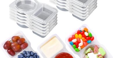 10PCS Double Compartment Condiment Container With Lids - Reusable Snack Pack Containers for Take-out Sauces