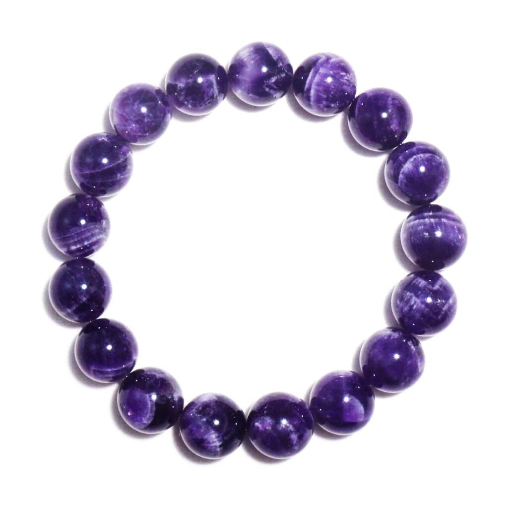 10MM Amethyst Bracelet for Men | Natural Third Eye & Crown Chakra Crystal | Fits for about 7.5" Wrist | Emotional Healing Spiritual Gift for Talismans & Amulets & Talismans Amulets & Feng Shui