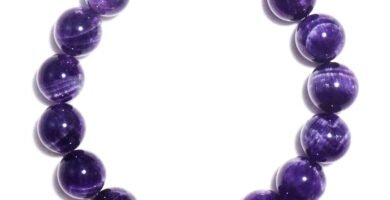 10MM Amethyst Bracelet for Men | Natural Third Eye & Crown Chakra Crystal | Fits for about 7.5" Wrist | Emotional Healing Spiritual Gift for Talismans & Amulets & Talismans Amulets & Feng Shui