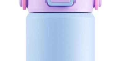Meoky Kids Water Bottle for School: 14 oz Insulated Water Bottle with Straw and Spout Lid - 100% Leakproof Stainless Steel Water Bottle BPA-Free for Travel Sports - Toddlers Girls, Bluebell