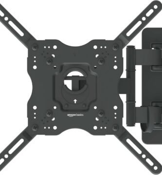 Amazon Basics Full Motion Articulating TV Monitor Wall Mount for 26" to 55" TVs and Flat Panels up to 80 Lbs, Black