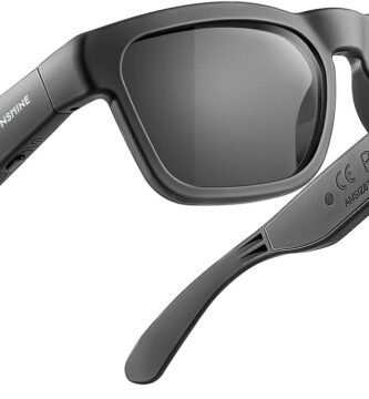 OhO Smart Glasses,Polarized Sunglasses with Bluetooth Speaker,Athletic/Outdoor UV Protection and Voice Control,Unisex (Grey Lens)