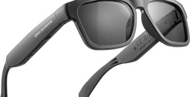OhO Smart Glasses,Polarized Sunglasses with Bluetooth Speaker,Athletic/Outdoor UV Protection and Voice Control,Unisex (Grey Lens)