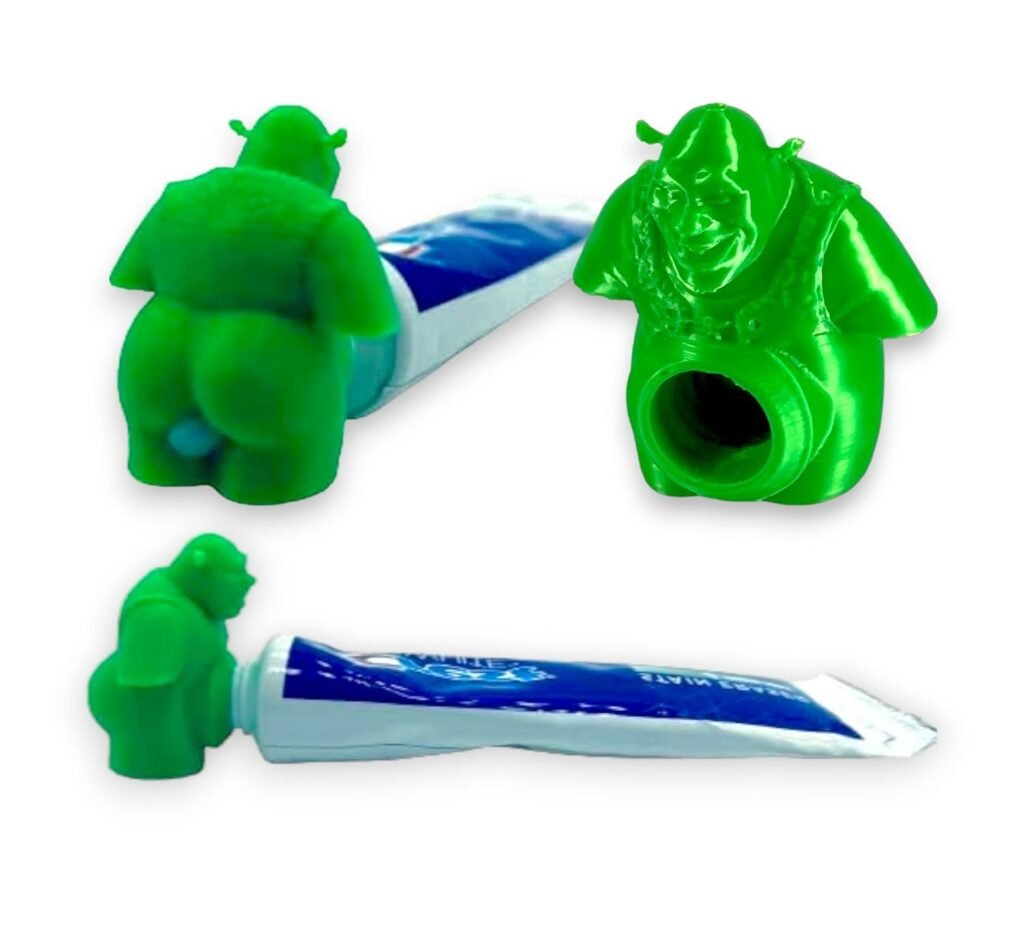 Green skinned ogre Pooping Toothpaste Cap Fun Interesting Gadgets Gift for Friends Family, Default, Green. Fit's Small or Travel Size Toothpaste