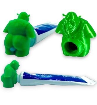 Green skinned ogre Pooping Toothpaste Cap Fun Interesting Gadgets Gift for Friends Family, Default, Green. Fit's Small or Travel Size Toothpaste