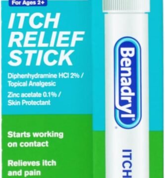 Benadryl Extra Strength Itch Relief Stick, Diphenhydramine HCL Topical Analgesic & Zinc Acetate to Relieve Skin Itching & Pain Associated with Insect Bites, Sunburn & More, 0.47 fl. oz