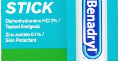 Benadryl Extra Strength Itch Relief Stick, Diphenhydramine HCL Topical Analgesic & Zinc Acetate to Relieve Skin Itching & Pain Associated with Insect Bites, Sunburn & More, 0.47 fl. oz