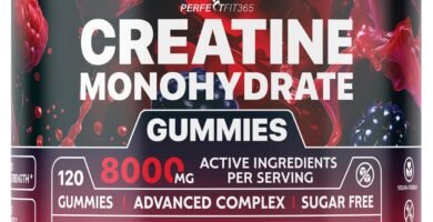 Creatine Monohydrate Gummies Complex 8000mg with L-Carnitine & Taurine, Flavored Creatine for Women and Men with Raspberry & Blackberry Taste, Pre Workout Gummies for Men and Women - 120pcs