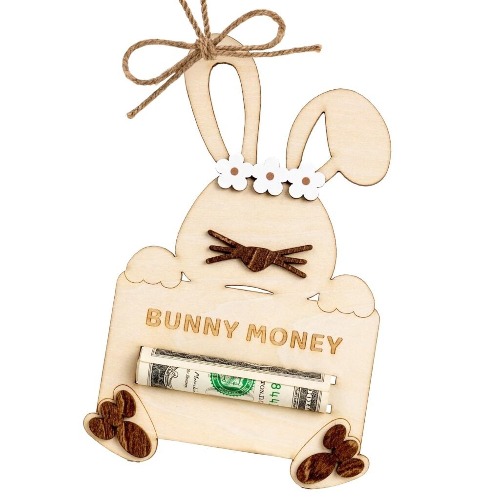 Easter Bunny Money Holder For Cash Gift, Easter Gift Card Holder Basket Tag, Basket Stuffers For Toddler, Kids, Teens, Easter Gifts For Baby Boy, Girl, Grandchildren, Easter Basket Decorations