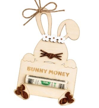 Easter Bunny Money Holder For Cash Gift, Easter Gift Card Holder Basket Tag, Basket Stuffers For Toddler, Kids, Teens, Easter Gifts For Baby Boy, Girl, Grandchildren, Easter Basket Decorations