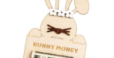 Easter Bunny Money Holder For Cash Gift, Easter Gift Card Holder Basket Tag, Basket Stuffers For Toddler, Kids, Teens, Easter Gifts For Baby Boy, Girl, Grandchildren, Easter Basket Decorations