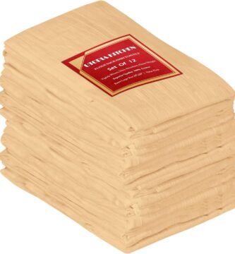 Utopia Kitchen Beige Flour Sack Towels [12 Pack - 28 x 28 Inch] 100% Cotton Tea Towels for Cleaning & Drying - Highly Absorbent Kitchen Dish Cloth