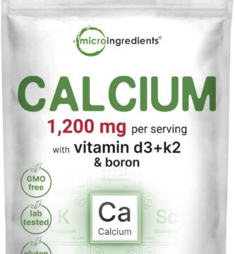 Micro Ingredients Calcium Supplements for Women and Men, 300 Tablets | Calcium 1,200 mg with Vitamin D3 & K2 (MK-7) & Boron + Mineral Complex | Supports Bone, Immune & Heart Health | Non-GMO