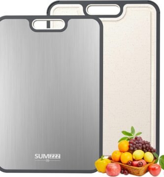 Titanium Cutting Boards for Kitchen, Cutting Board Double Sided Food Grade, Pure Titanium and Wheat Straw PP, Dishwasher Safe Easy to Clean Large Size 16”×11”
