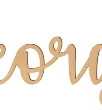 1.5 Inch Tall Custom Word Scroll Script Cursive Font Affection, Choose Wood Material for Names, Unfinished Initials Craft, Kid's Room Sign, Wall Plaque (1.5")