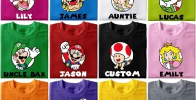 Personalized Friends Matching Tee, Customized Super Family Shirt, Birthday Shirt, Shirt Kart Shirts, Yoshi Bowser Jr Daisy Rosalina Peach Koopa Waluigi Wario Toad T Shirts