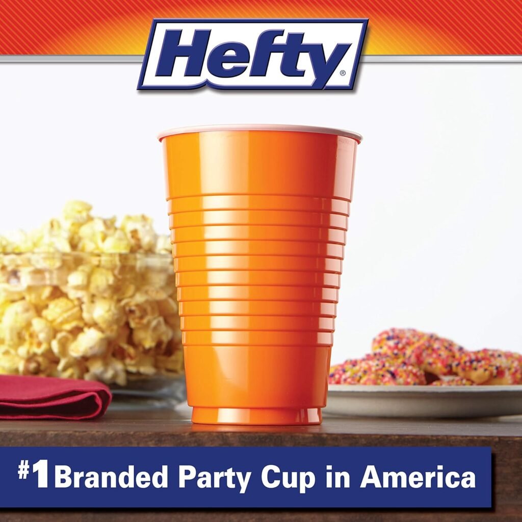 Hefty Party On Disposable Plastic Cups, Assorted, 16 Ounce, 100 Count (Pack of 2)