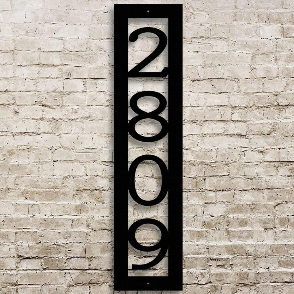 Custom Address Marker - Vertical House Number - Metal Address Sign - House Numbers for Outside - Address Signs for Houses