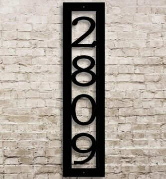 Custom Address Marker - Vertical House Number - Metal Address Sign - House Numbers for Outside - Address Signs for Houses