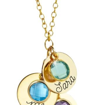 Mom Necklace with Kids Name, Mothers Day Necklace, Birthstone Necklace for Mom, Mother's Jewelry, Personalized Mothers Day Gifts for Grandma -BSN-CN-D