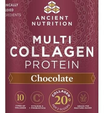 Ancient Nutrition Hydrolyzed Collagen Peptides Powder with Probiotics, Chocolate Multi Collagen Protein for Women and Men with Vitamin C, 24 Servings, Supports Skin and Nails, Gut Health, 10oz
