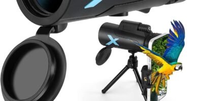 12x50 High-Power Monocular Telescope with Smartphone Tripod, Portable Bag - Ideal for Bird Watching, Hunting, Hiking, Camping - Large Vision with BAK4 Prism and FMC Lens Technology